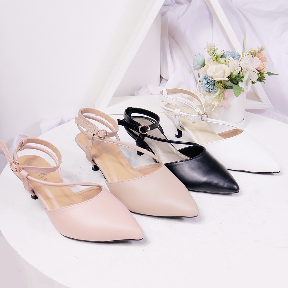 Bernike Reva Sepatu Wanita Pump Heels Pesta Slingback 5 cm