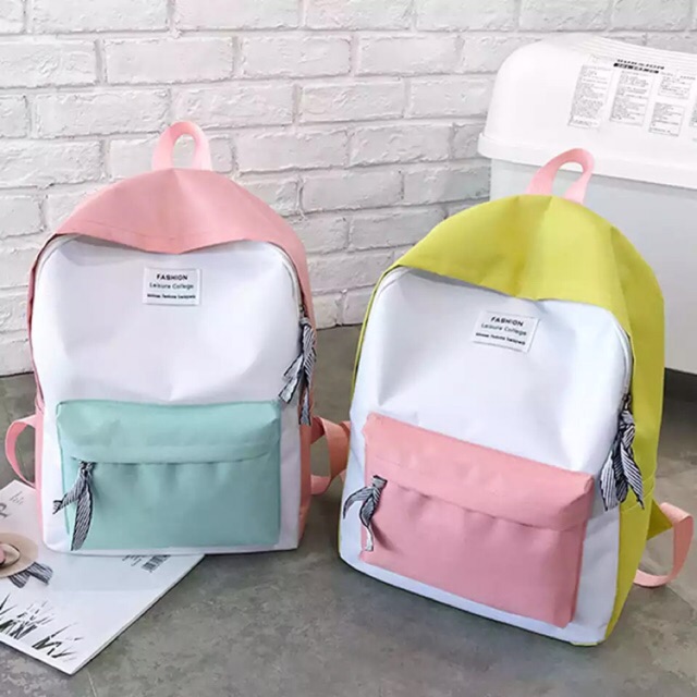 [COD] BACKPACK TAS SEKOLAH WANITA POLOS 3WARNA TERLARIS