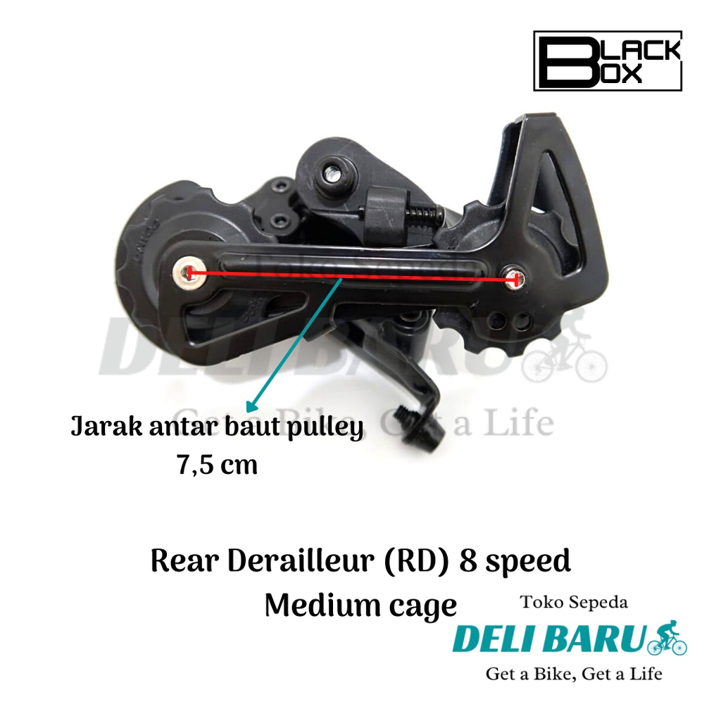 Blackbox Rear Derailleur 8 speed RD medium cage letter s sepeda MTB, lipat