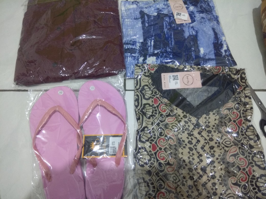 Benang Raja Tunik Batik Wanita Lengan Panjang Ukuran M L Xl