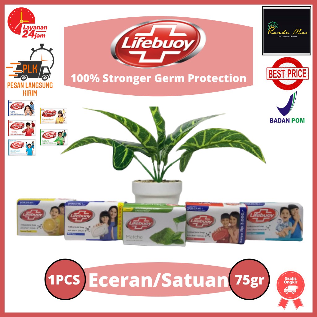 Sabun Mandi Batang Lifebuoy Antibacterial 75gr Body Soap Batangan