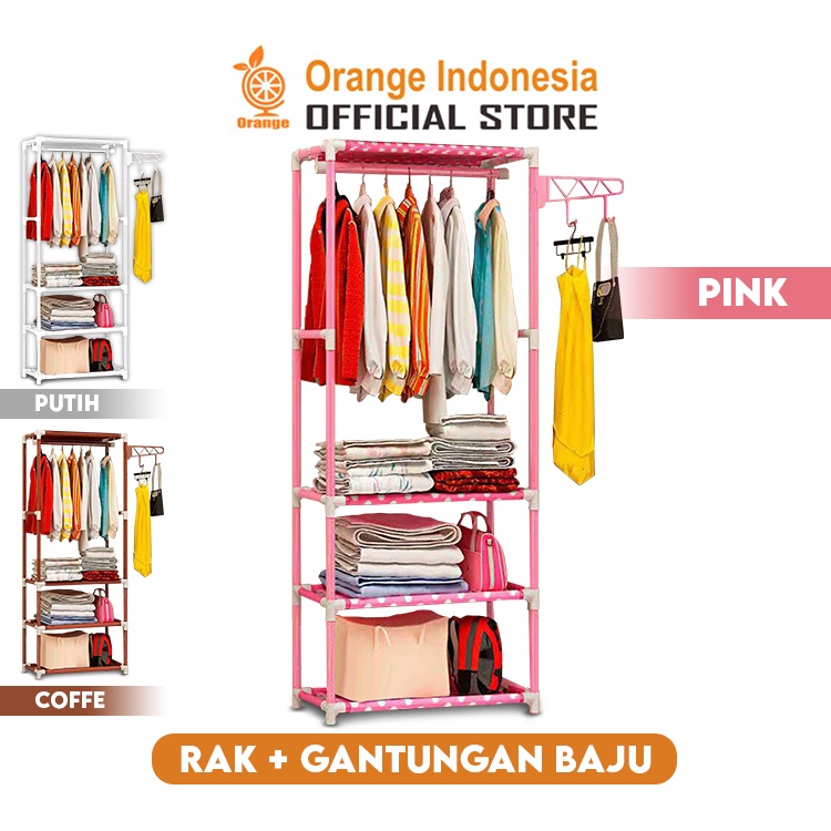 Stand Hanger gantungan Baju Stand hanger besi Triangle dan Kotak Rak Baju Serbaguna Minimalis Rack Storage Box Stand hanger kerucut WHFURNITURE