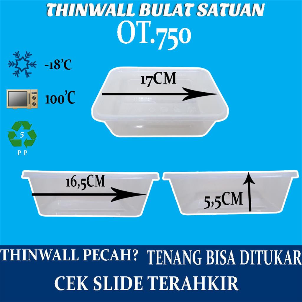 Thinwall Satuan/ Thinwall Persegi 750ML Otipack Thinwall OTS.750