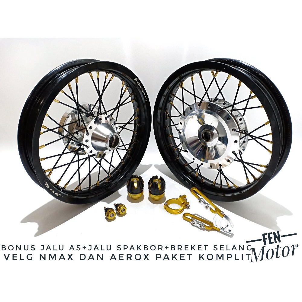 Velg Nmax Aerox Sepaket Komplit Bonus Rakit Jalu As Jalu Spakbor Breket Selang Velg Rossi 14 215 2