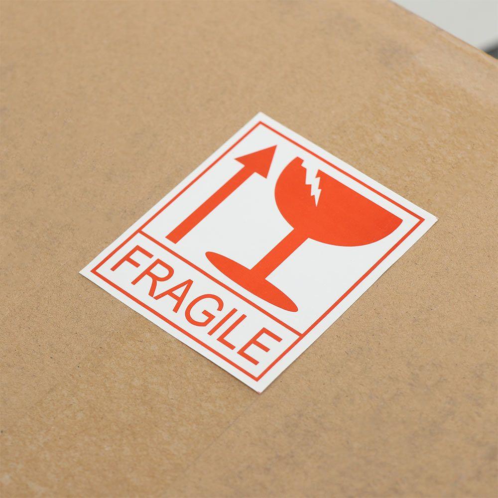 Preva 60pcs/lot Stiker Peringatan Fragile Tahan Lama Bermanfaat Kantor Hazard Sign Care Pengiriman Pengiriman Express Label