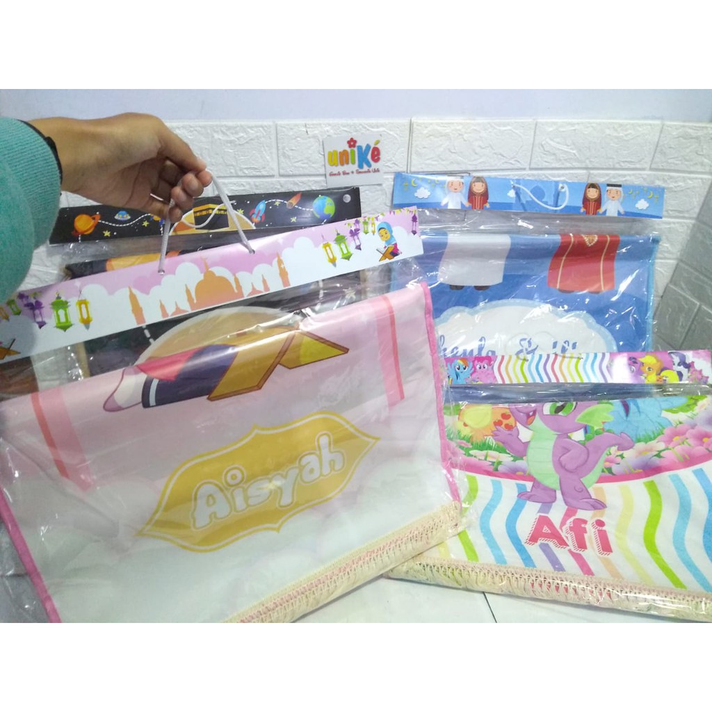 SAJADAH ANAK KARAKTER Sajadah PRINTING Unik Premium Empuk Tebal Custom Souvenir Hadiah Ulang Tahun-6