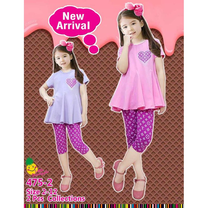 [ 475 - 2 ] Setelan Baju Santai Anak Little Pineapple 3~8 Tahun