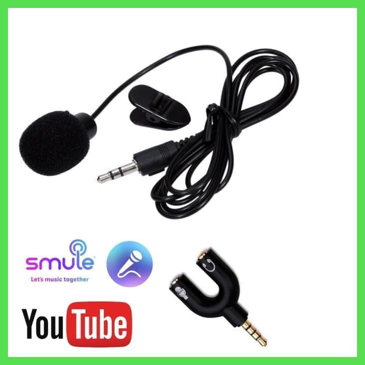 PAKET YOUTUBE VLOG SMULE ALAT REKAM REKAMAN MIC CLIP-ON HP MIKROFON