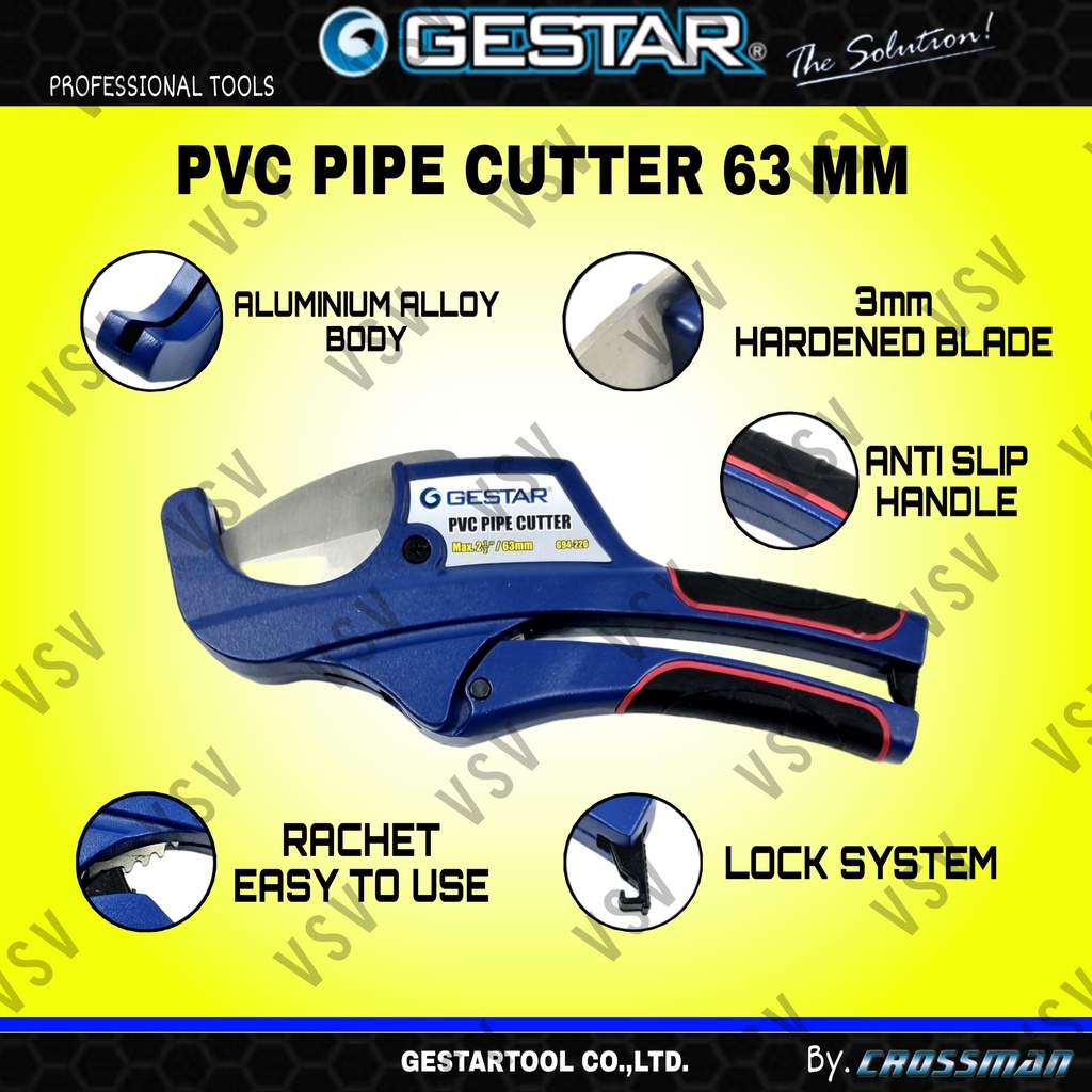 GESTAR PVC pipe cutter 63mm / Gunting pipa PVC / Pemotong pipa