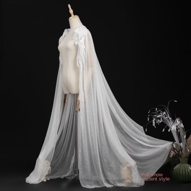 Pull show ancient style cloak robe Hanfu accessories all-match White elegant men's and women's same