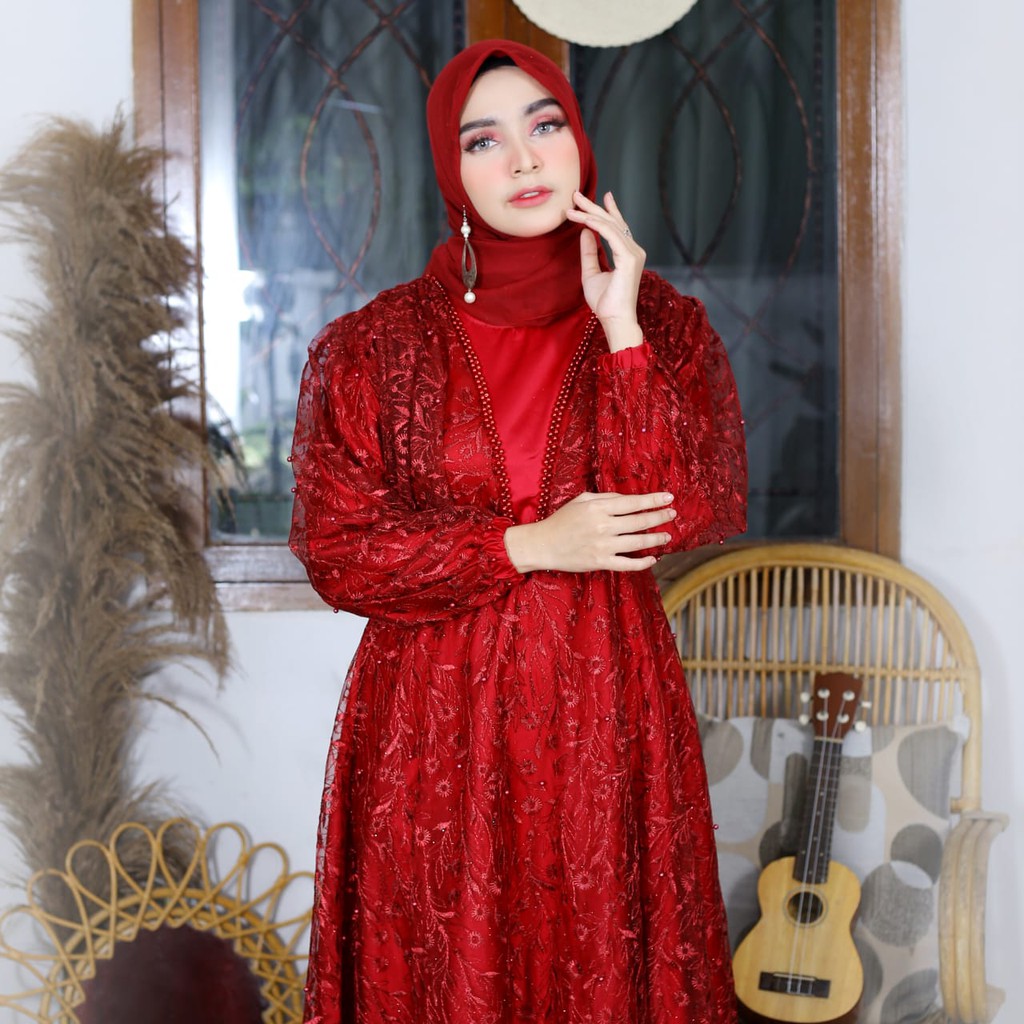 GAUN MUTIARA / GAMIS TULLE PREMIUM / GAMIS PESTA