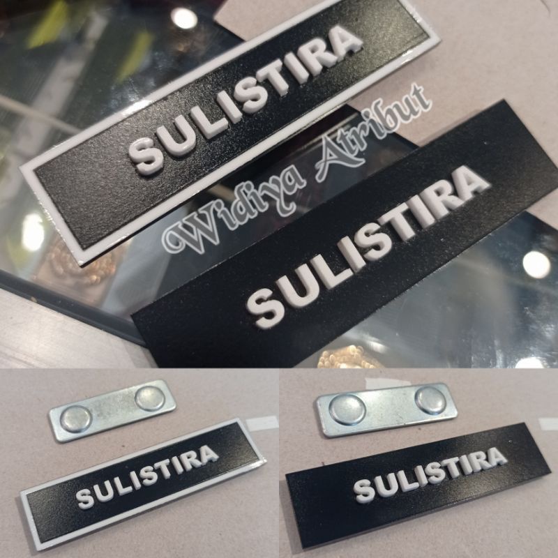 

Name tag papan nama dada Huruf Timbul Super Premium Terbaru