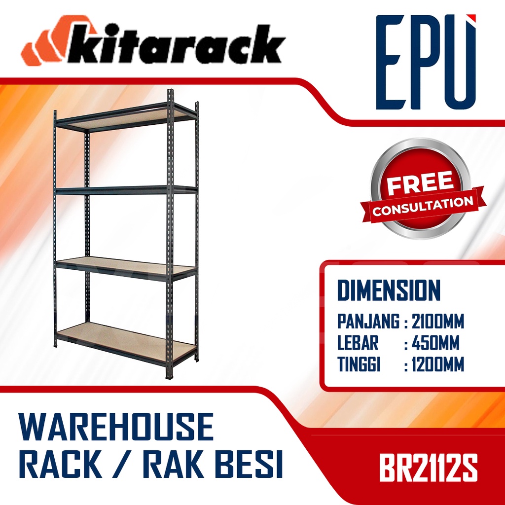 Kitarack BR2112S - Warehouse Rack Rak Besi Boltless Rak Gudang Lemari