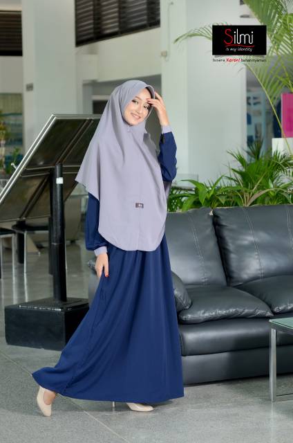 Gamis Syar'i Couple Terbaru bahan Wolfis Premium + Khimar