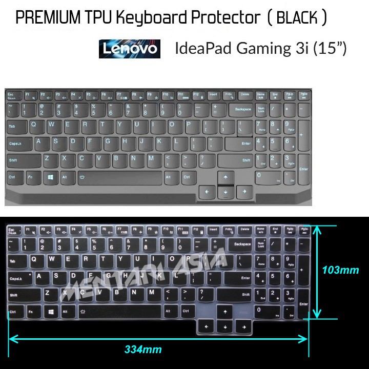 Keyboard Protector Lenovo Ideapad Gaming 3i - PREMIUM TPU BLACK