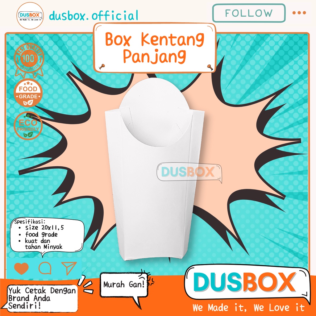 Dus Kemasan Kentang Goreng Panjang / Dus Kentang Goreng Panjang / Box Kentang Goreng Panjang