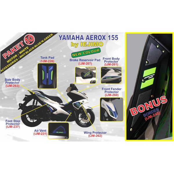 TERLARIS PAKET BODY PROTECTOR YAMAHA AEROX 155 -  AKSESORIS AEROX 155 - BORDES YAMAHA AEROX 155
