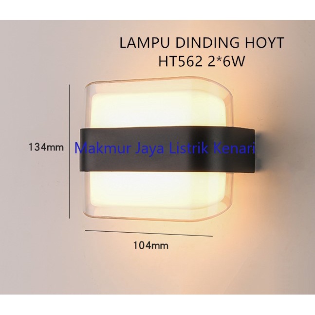 Kap Lampu Dinding 2 Arah 6watt Outdoor Minimalis Waterproof