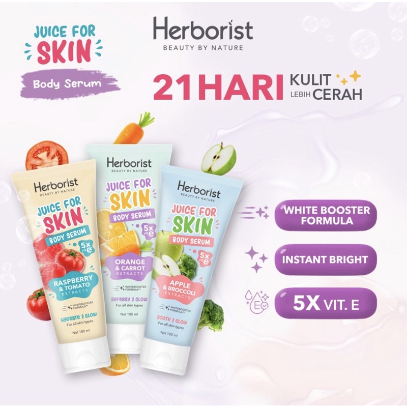 HERBORIST - Juice For Skin Body Serum Exfoliating Gel Face Scrub Lotion Pemutih Pencerah Badan Wajah Ampuh Aman Viral BPOM