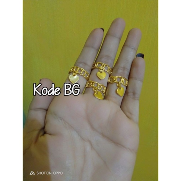 cincin model emas24k ½rante bandul love sepuhan tembga