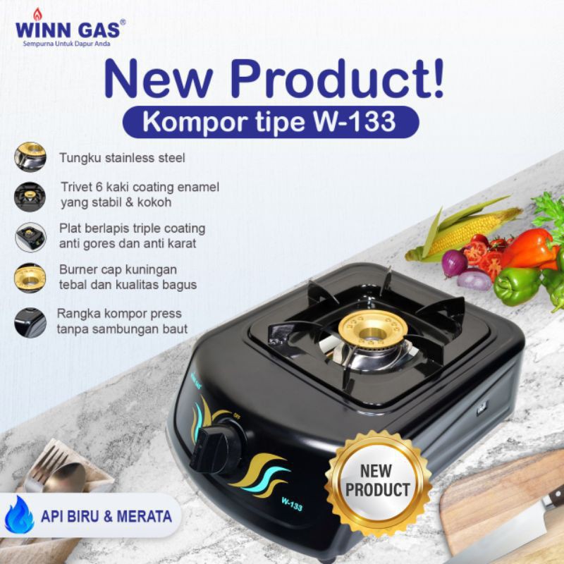 Winn Gas  ,  W 188  , 133  ,  Win Gas  , Kompor Gas  1 tungku