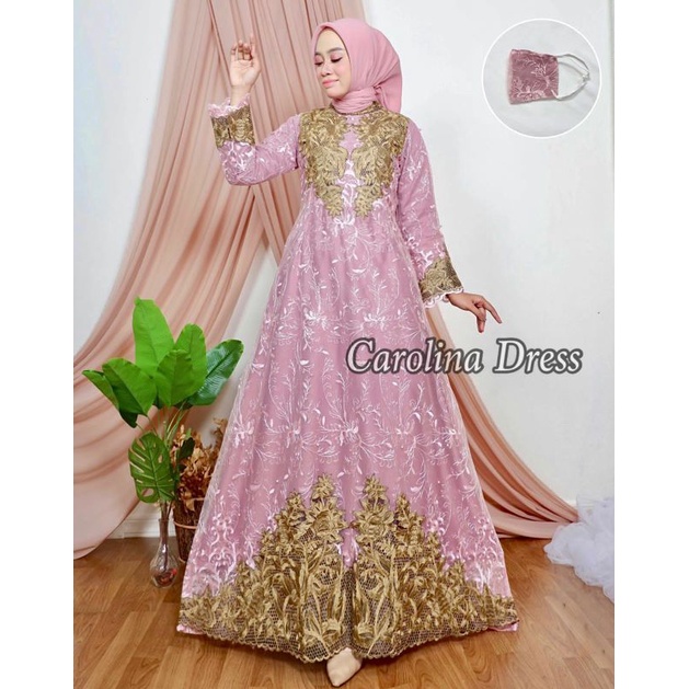 Carolin Dress / Kebaya Gamis Modern / Kebaya Pesta / Gamis Pesta Mewah / Kebaya Cantik / Gamis