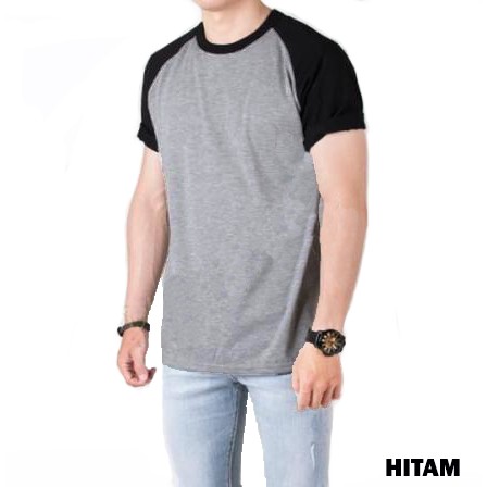 Kaos Raglan Pria Lengan Pendek | Abu-abu Misty M71