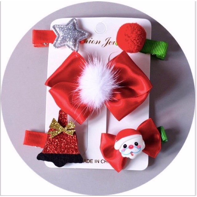 Christmas theme baby girl accesories hairpin