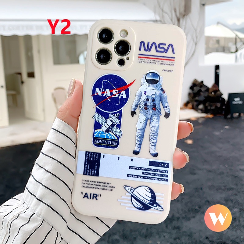 Soft Case Tpu Motif NASA Astronot Untuk iPhone XR X XS max 11 12 13 pro max 6 6s 7 8 plus SE 2020