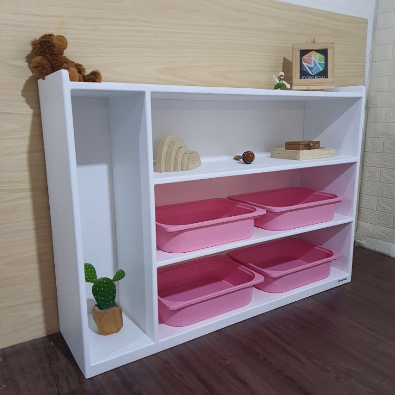 rak montessori,montessori di rumah,montessori anak,aparatus montessori - rak montessori sekat pink t