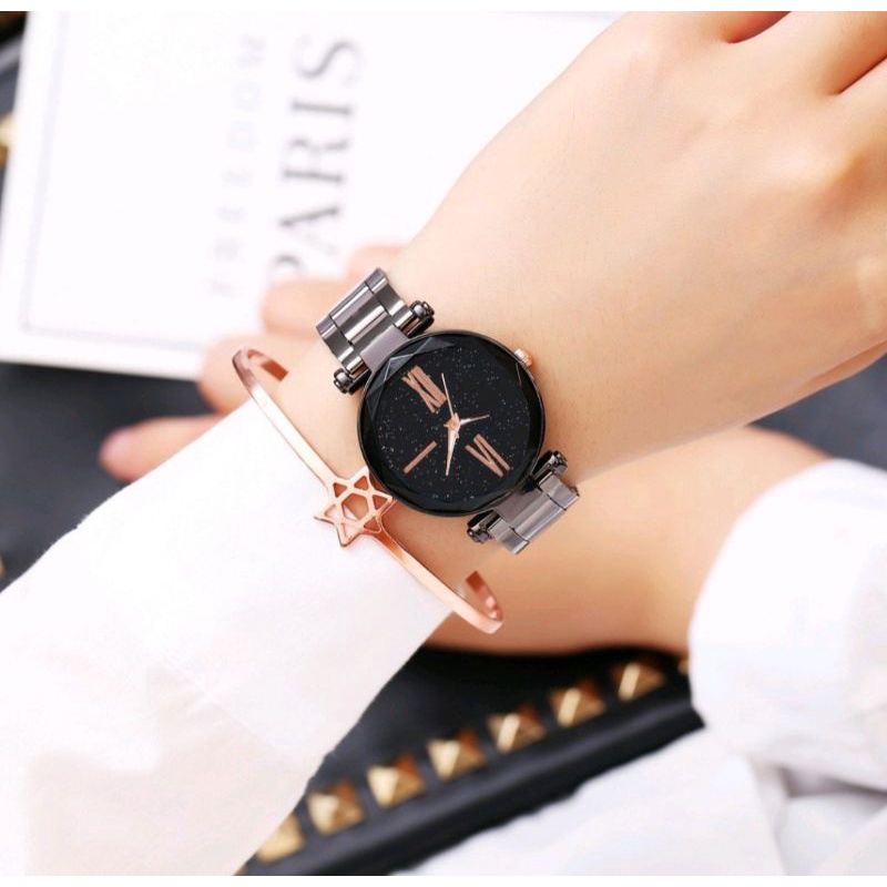 Jam Tangan D*or Rantai Krepyak Stenlis Fashion Wanita Trendy