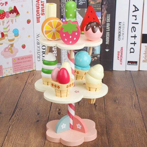 

Wooden Toys Double Ice Cream - Mother Garden Ice Cream Sets Murah