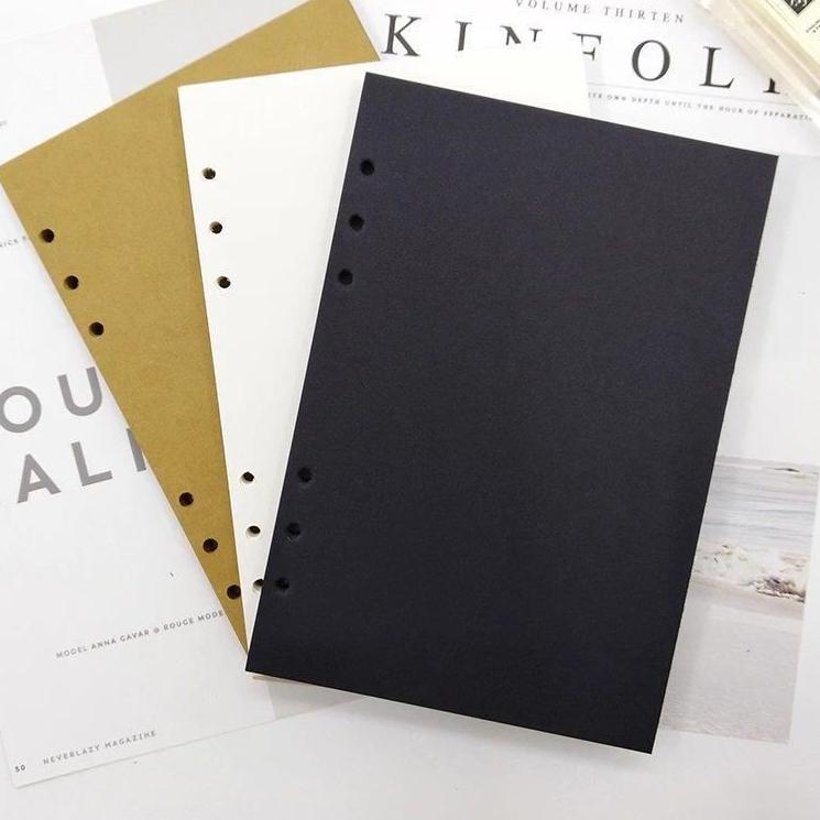 

ORQO Refill Binder hitam kraft 6 ring A4 B5 A5 A6 40 lembar - isi binder berkualitas［thehanscorner］ dxdj238