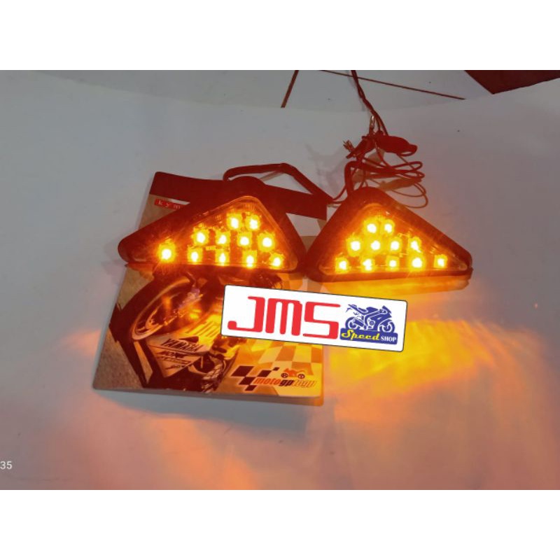 lampu sen riting sen LED kymoto segitiga tempel ninja 250 ninja rr CBR GSX rr mono dll
