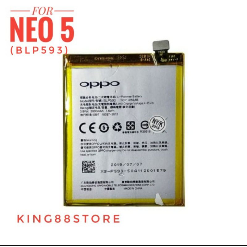 BATTERY BATERAI BATRE OPPO NEO 5 (BLP593)