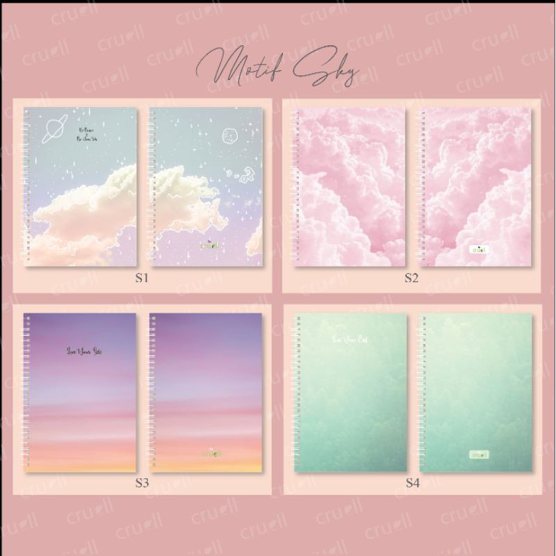

notebook A5 80 gsm Motif sky pastel gaya korea buku catatan