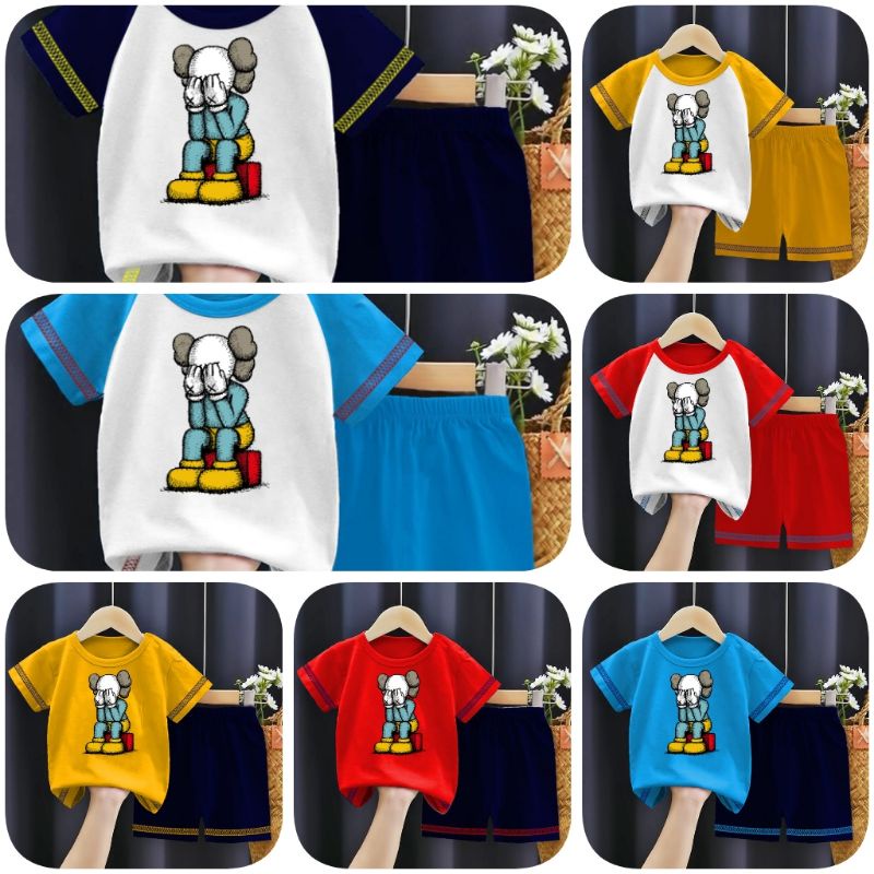 SETELAN ANAK MURAH HARIAN LUCU GAMBAR BONEKA KAKTUS DUDUK CRY LUCU BAJU ANAK MURAH 1SET