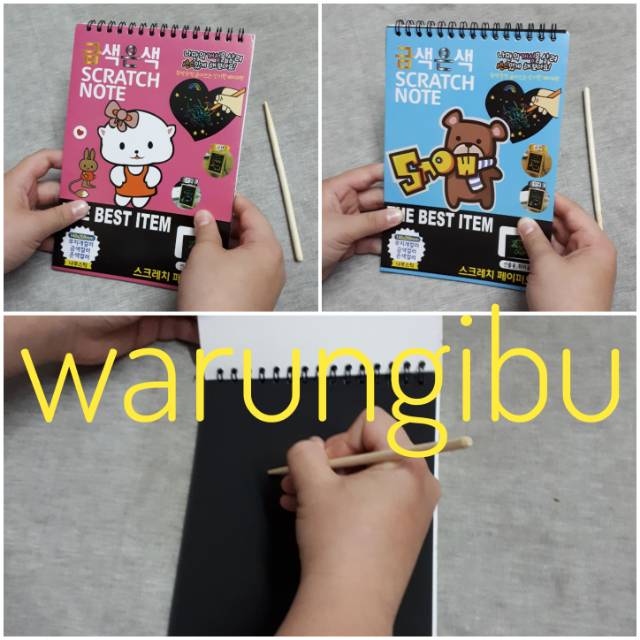 

Scratch Sketch Notebook Buku Hiburan Coretan Warna Warni