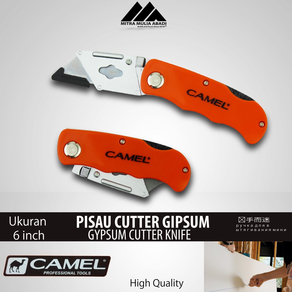 Pisau Cutter Gypsum Lipat CAMEL | Pisau Cutter Karpet/Gypsum/Triplek