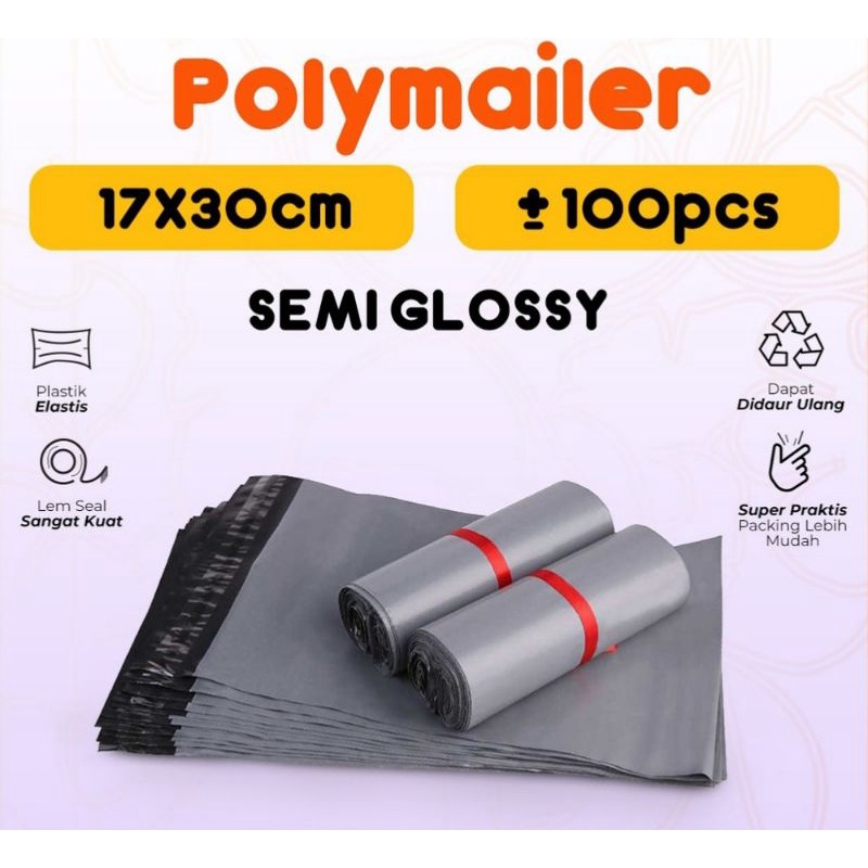 

Uk 17×30 Polymailer isi 100 pcs Plastic Packing Olshop Online Shop ol on shop Polymailer Warna Hitam Tebal Glossy MURAH