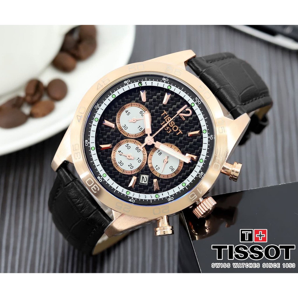 Tarabuco Santa Barbara Jam Tangan Pria T15s0t Chrono On 01 Leather Black Rosegold