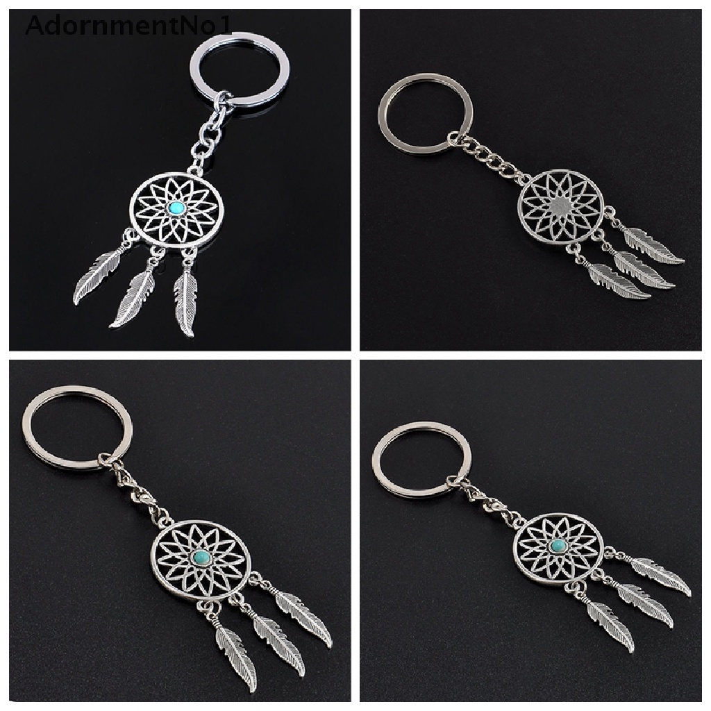 (AdornmentNo1) Gantungan Kunci Dream Catcher Bahan Metal Warna Silver