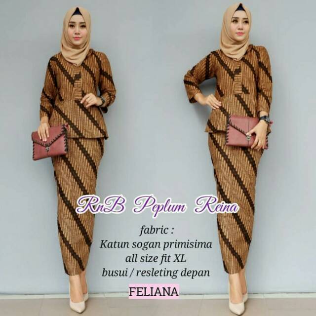 Setelan batik setelan kebaya rnb peplum reina Setelan batik modern setelan batik lurik rnb murah