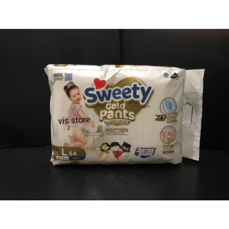 sweety gold pants l 54 ( celana ) diaper premium l54 next gen