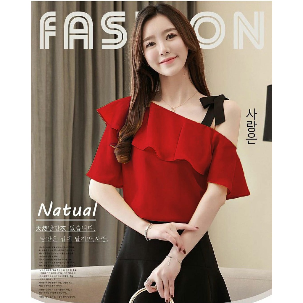 JYACOLECTION-ATASAN WANITA TERBARU-BAJU NATAL TERBARU-BLUS NATAL TERBARU-BLOUSE KOREA-BLUS WANITA TERBARU