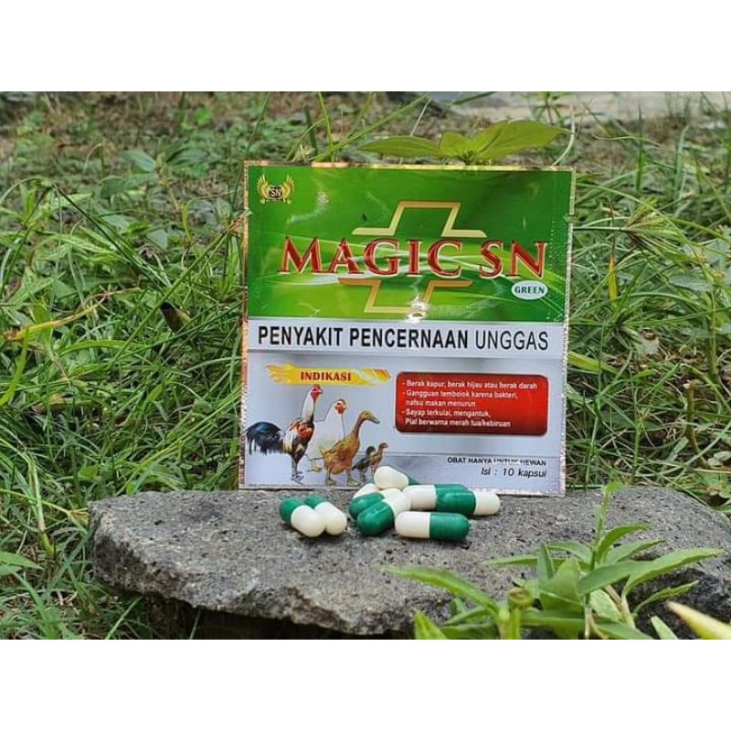 magic sn hijau SACHET magic sn green/ obat ayam /Obat pencernaan / obat berak putih / obat ayam saki