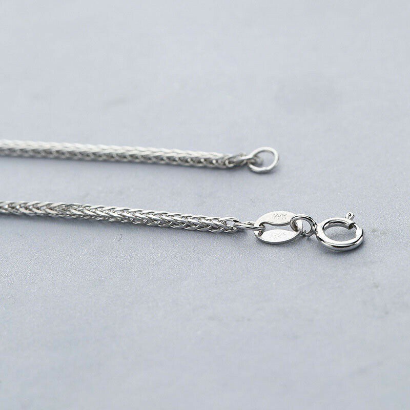 Kalung Rantai Bahan Sterling Silver 925 100% Ukuran 14-26inci Panjang 1.2mm Gaya Korea Untuk Hadiah