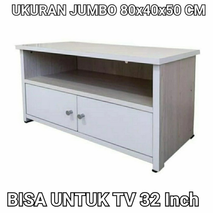 Rak Tv Jumbo Uk. 80X40X50 Cm Minimalis Murah Meja Tv 32 Inch - Hitam