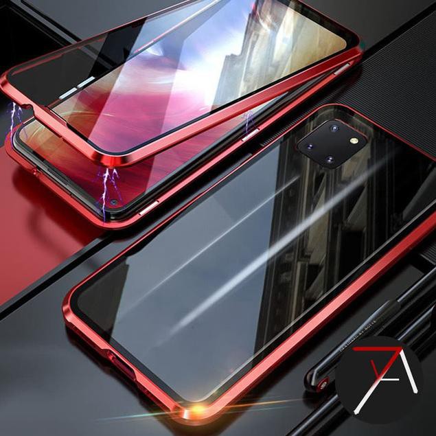 HS Samsung Note 10 Lite 10Lite Double Side Glass Magnetic Case Metal - Hitam ➸ ✲♣