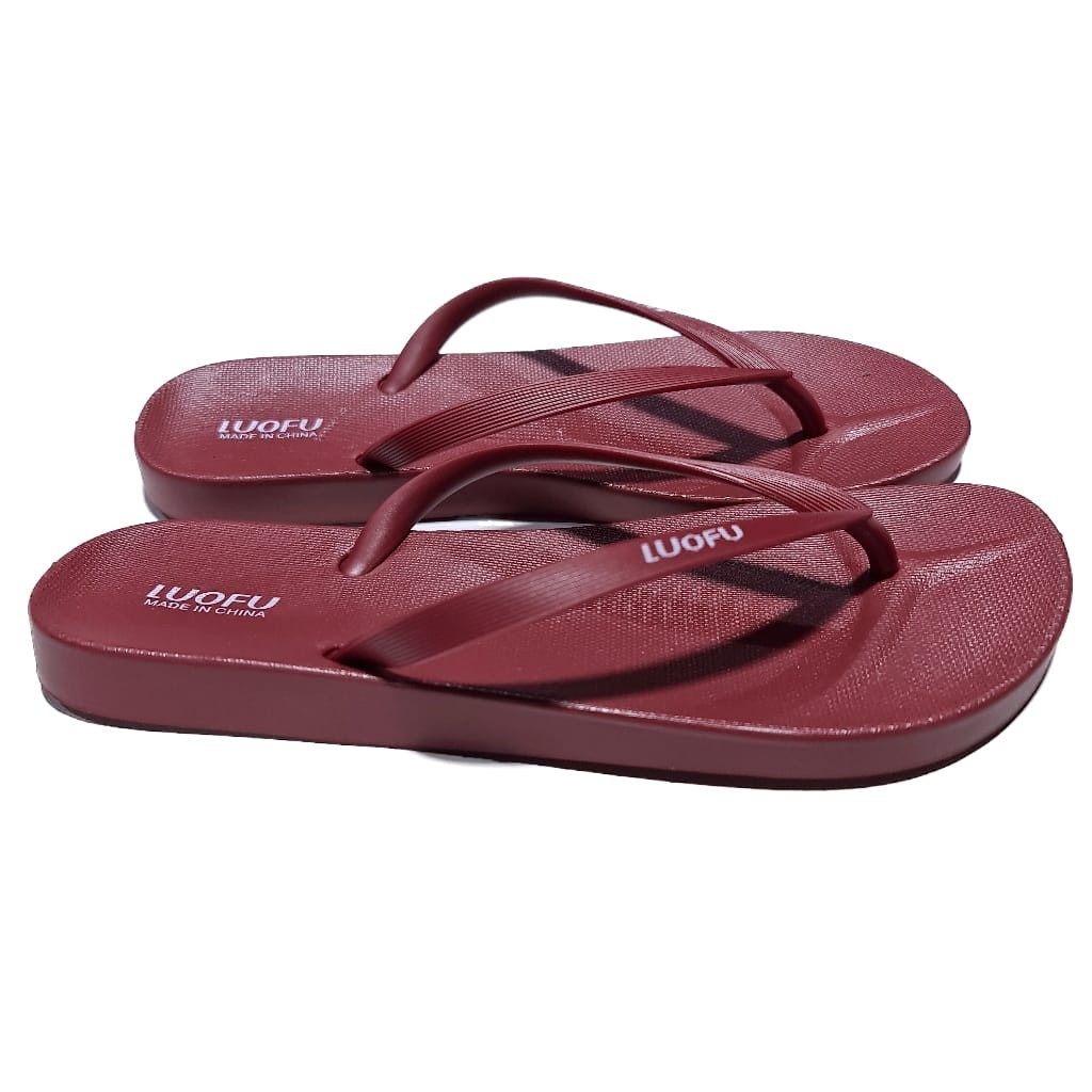 LUOFU ORIGINAL jelly sandal karet empuk murah wanita jepit sendal cewek japit slipper import F2159LD